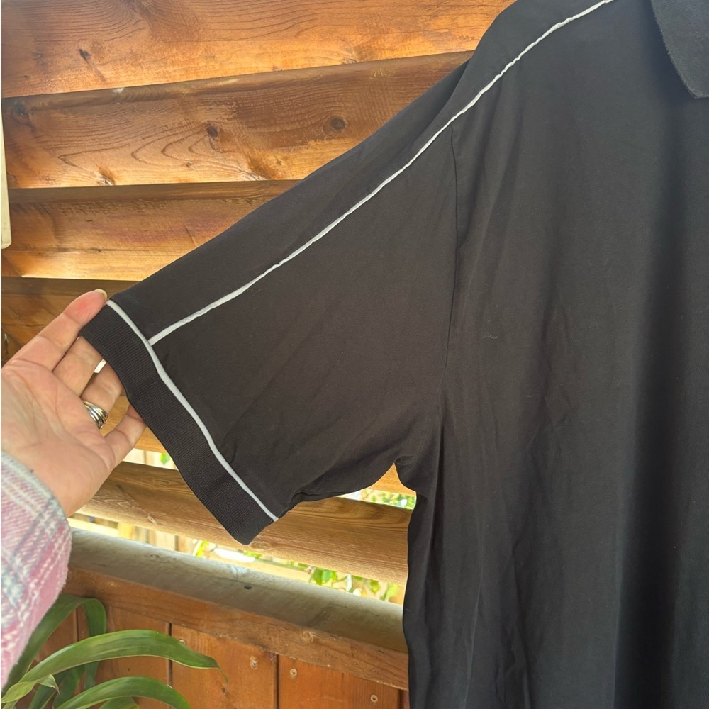 Projek Raw Black Polo Shirt White Accents 1/4 zip Men's size XL Tall Golf - Picture 2 of 10